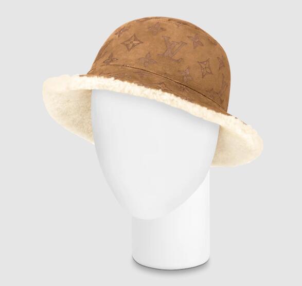 Monogram Shearling Hat Brown M76577 3 Monogram Shearling Hat Brown M76577 - Image 2